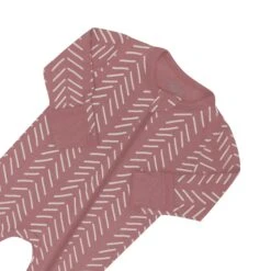 Zippered Footie In Dusty Rose Herringbone -Kyte baby Store kyte baby zippered footies zippered footie in dusty rose herringbone 32730073235567