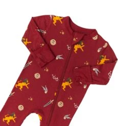 Zippered Footie In Gryffindor™ -Kyte baby Store kyte baby zippered footies zippered footie in gryffindor 32475964145775