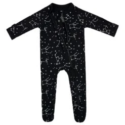 Zippered Footie In Midnight Constellation