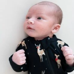 Zippered Footie In Midnight Deer -Kyte baby Store kyte baby zippered footies zippered footie in midnight deer 32701806510191