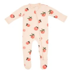 Zippered Footie In Peach