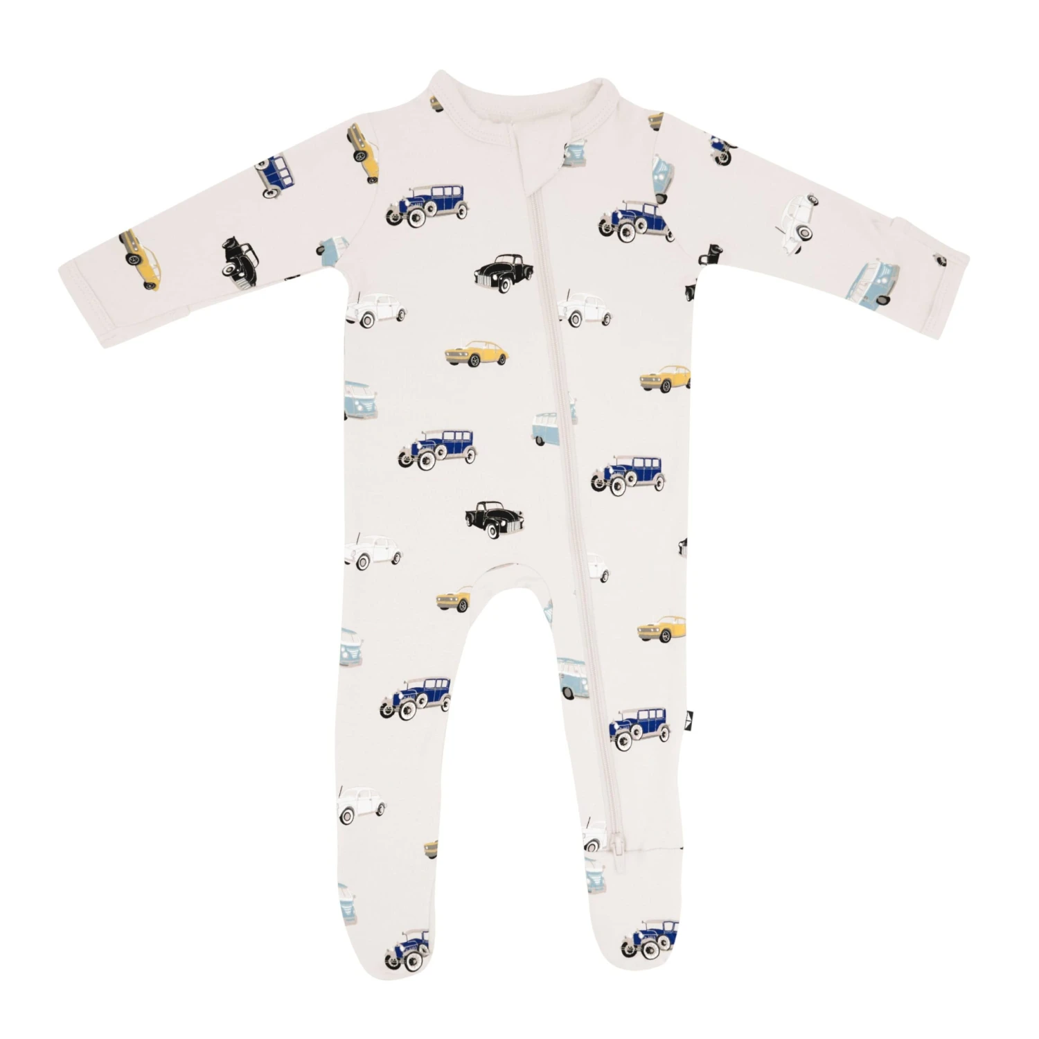 Zippered Footie In Vintage Cars 1 Zippered Footie In Vintage Cars