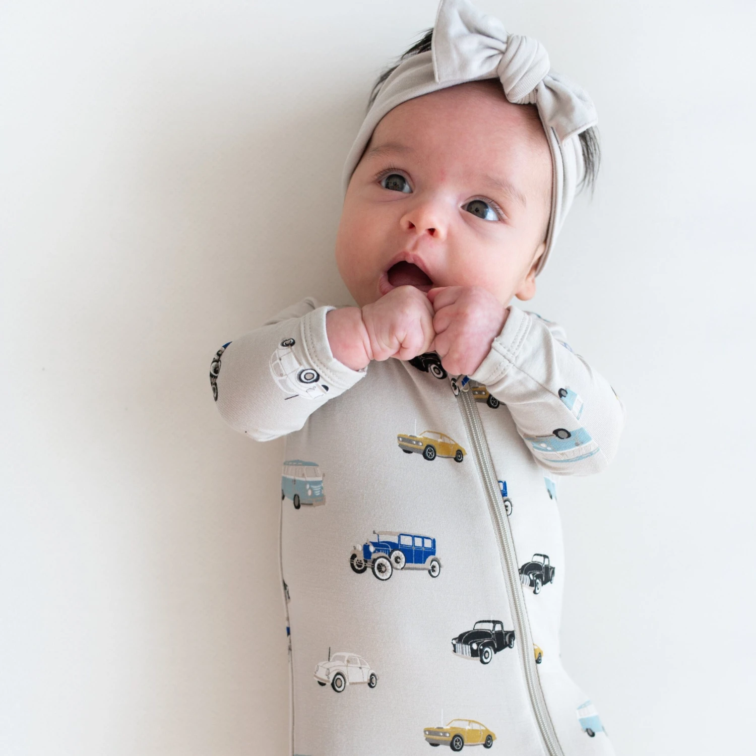 Zippered Footie In Vintage Cars 3 Zippered Footie In Vintage Cars - Image 3