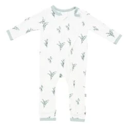 Zippered Romper In Eucalyptus -Kyte baby Store kyte baby zippered rompers printed zippered romper in eucalyptus 30876129427567