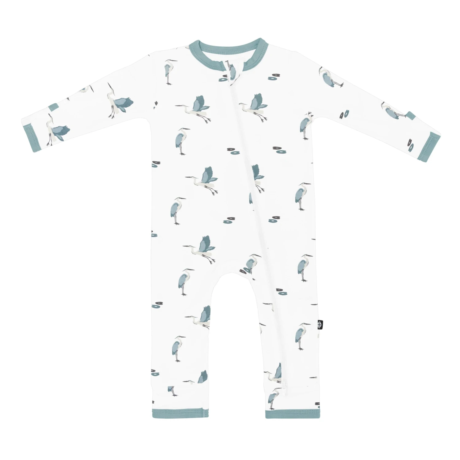 Zippered Romper In Blue Heron 1 Zippered Romper In Blue Heron