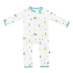 Zippered Romper In Cloud Party