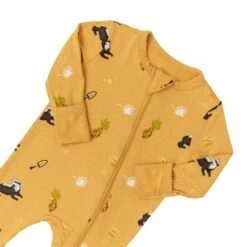 Zippered Romper In Hufflepuff™ -Kyte baby Store kyte baby zippered rompers zippered romper in hufflepuff 32475970535535