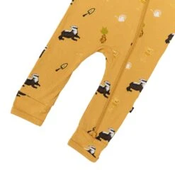 Zippered Romper In Hufflepuff™ -Kyte baby Store kyte baby zippered rompers zippered romper in hufflepuff 32475970568303