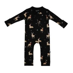 Zippered Romper In Midnight Deer
